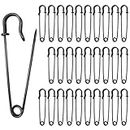 Safety Pins, 30pcs Heavy Duty Blanket Pins, Safety Pins Large, Bulk Steel Pins Fasteners for Shawl Scarf Skirts, 2.76Inch (Black)
