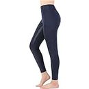 Women Riding Tights Pockets,Women Training Breeches Pants with Silicone Grip(Navy-M-1)