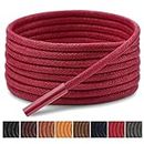 Handshop Waxed Boot Shoelaces [2 pairs], Cotton Round Shoe Laces for Dress Shoes, Wine Red 27.6 inch (70 cm)