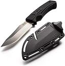 SOG Tactical Knife with Sheath - “Field Knife” Fixed Blade Knives FK1001-CP 4” Fixed Blade Knife with Full Tang Sharp Knife Blade + Survival Knife Grip , Black