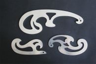 Regla curva francesa de acero hágalo usted mismo plantilla artesanal de cuero plantilla de dibujo plantilla herramienta de corte