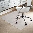 Trintion Office Chair Mat for Carpeted Floor 90x120cm PVC Floor Mat Non-Slip Pointed Waterproof Plastic Chair Mat Carpet Protector for Low, Standard and Medium Pile Carpets (Rectangle Pointed)
