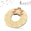 Wooden Melody Tool, Circle of Fifths Chord Wheel, Chord Wheel Musical Educational Tool Instruments and Accessories for Notes Chords Key Signature, Music Transpose Tool for Bass, Musicians Songwriters