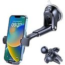 OQTIQ 3-in-1 Suction Cup Phone Holder Windshield/Dashboard/Air Vent, Dashboard & Windshield Suction Cup Car Phone Mount with Strong Sticky Gel Pad, Compatible with iPhone, Samsung & Other Cell Phones