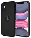 VONZEE Shockproof Matte Flexible Back Cover for iPhone 11 Case Square Pattern Liquid Silicon TPU Camera Protection Back Cover (6.1 Inch) - Black