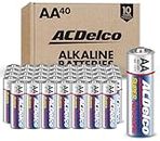ACDelco 40-Count AA Batteries, Maximum Power Super Alkaline Battery, 10-Year Shelf Life, Recloseable Packaging, Blue
