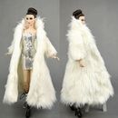 Doll Accessories For Barbie Dolls Parka Dress Winter Fur White Coat Silver Dress