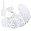 500pcs Price Tags with String, 13 X 23mm Writable Small Jewelry Price Tags White Blank Paper Marking Labels Tag with String for Jewelry Clothing Shoes