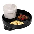 My Travel Tray Round, USA Made. Easily Convert Your existing Cup Holder to a Tray and Cup Holder for use in a Car Seat, Booster, Stroller, Golf Cart and Anywhere You Have a Cup Holder! (Dark Black)