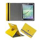 Fastway Rotating Leather Flip Case for Samsung Galaxy Tab S3 32 GB 9.7 inch with Wi-Fi+4G Tablet Cover Stand Yellow