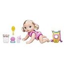 Baby Alive Baby Go Bye Bye Blonde Hair Doll that Talks, Crawls, Drinks, and Wets, with Baby Doll Carrier, for Kids Ages 3 Years Old and Up