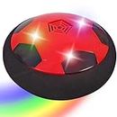 Toyshine Air Power Soccer Rainbow Hover Disc Toy with Foam Bumpers and Light-Up LED Lights, Kids Sports Ball Game for Indoor & Outdoor Play, Gift for Kids - Red