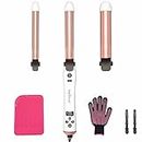 3 in 1 Auto Rotating Curling Iron - TOP4EVER Automatic Hair Curler with Interchangeable Curling Wand (0.75", 1", 1.25"), Adjustable Temp, Instant Heat Hair Styling Hot Tools for All Hair Types …