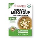 Marukome Organic Miso Soup Tofu & Green Onion, Instant Miso Soup, Gluten Free, No Preservatives, USDA Organic 4 packets Inside, 1.07 oz