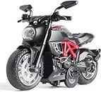 PLUSPOINT Diecast Motorcycle Toy Bike Scale Model,Pull Back Vehicles Alloy Simulation Superbike with Lights and Sound Also for Car Dashboard,Kids,Adult