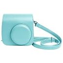 Shopizone Classic Vintage PU Leather Compact Case with Strap for Fujifilm Instax Mini 9/8 / 8+ (Ice Blue)