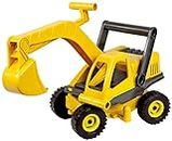 Lena Eco Active Toy Excavator Truck is a Eco Friendly BPA and Phthalates Free Biodegradable Green Toy Manufactured from Food Grade Resin and Wood, Yellow, 11x8x6