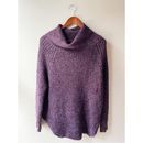 Free People Sweaters | Free People Dylan Chunky Oversized Turtleneck Sweater Wool Blend Plum Purple Xs | Color: Purple | Size: Xs