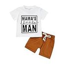 KameyouForever Baby Boy Summer Outfits Baby Boys Clothes Sets Short Sleeve Letter Print T-Shirt Tops Shorts Sets Baby Boy Clothing (F White,0-3 months)