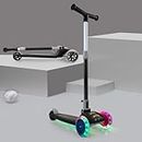 NHR Smart Kick Scooter, 3 Adjustable Height, Foldable Scooter, Skate Scooter for Kids, Attractive PVC Wheel with Led Light for Kids, Age Upto 3+ Years (Black)
