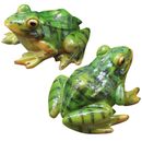 2pcs Frog Figurines Resin Animal Garden Statues for Home Decoration (Green)