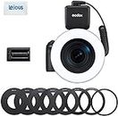 Godox RING72 Macro LED Ring Light, with 8 Lens Adapter Rings, 5600K Color Temperature Compatible with Sony Canon Nikon DSLR Camera