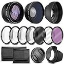 Ultra Deluxe Lens Kit for Canon Rebel T3, T5, T5i, T6, T6i, T7i, EOS 80D, EOS 77D Cameras with Canon EF-S 18-55mm is II STM Lens - Includes: 7pc 58mm Filter Set + 58mm Wide Angle and Telephoto Lens