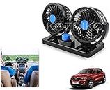 KOZDIKO 12V DC Electric Car Fan for Dashboard 360 Degree Rotatable Dual Head Car Auto Powerful 2 Speed Cooling Air Fan For Cars