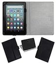 Acm Leather Flip Flap Case Compatible with Kindle Fire 7 2019 Tablet Cover Stand Black
