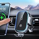 Niweya Wireless Car Charger Mount Auto-Clamping, 15W Fast Charging & Dual-Coil Car Phone Holder Wireless Charger for Vent, Compatible with iPhone 15/14/13/12/11 Pro Max, Samsung Galaxy ZFlip5/4/3