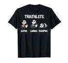 Gamer Triathlete Funny Gaming Panda Bear Playing Video Game T-Shirt