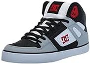 DC Men's Pure High Top Wc Skate Shoe, Black/Grey/Red, 12