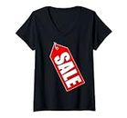 Femme Étiquette de vente discount promotion Clearance Store Spécial T-Shirt avec Col en V