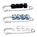 BESTOYARD 3pcs Crystal Safety Pin Brooch Cardigan Hat Scarf Clothing Accessories Brooch Pins Jewelry for Women (White Blue and Black)