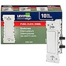 Leviton E5601-MW Decora Edge 15 Amp Single Pole Rocker Switch, 10-Pack, White