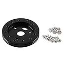 RULLINE 0.5" Steering Wheel Hub Adapter Conversion Spacer 6 Hole to 3 Hole Grant Adapter Boss Kit Black