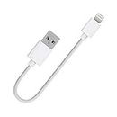 SLCE Power Bank Cable Short 8-pin to USB Sync and Charging Cable for iPhone 7 Plus/7/6/6 Plus/6S/6S Plus, iPhone 5 5C 5S, iPad Mini, iPad Air, iPod Touch, iPod-White