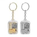 2PCS Music Box Key Chain, Acrylic Travel Music Box Keychain, Exquisite Mini Music Box Key Chain, Use for Home Decoration and Gift for Girls Boys, mini music box keychain Music Box Key Chain Mini