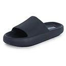 DOCTOR EXTRA SOFT Men's Classic Ultra Soft Sliders/Slide, Flip-Flop With Cushion Footbed For Adult|Comfortable & Light Weight|Stylish & Anti-Skid|Waterproof Flip Flops For Gents/Boys D-504, Black