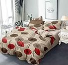 ME Products Glace Cotton Queen Size Double Bedsheet with 2 Large Size Pillow Cover for Bedroom (Bedsheet_8)