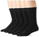 Amazon Essentials Men's 5-Pack Solid Dress Socks, Black, Shoe Size: 8-12