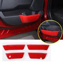 Red ABS Interior Car Door Storage Trim Accessories For Ford F150 F-150 2021-2022
