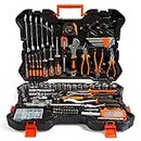 VonHaus Socket & Tool Set, 256 Piece Tool Set with Socket Set, in Heavy Duty Storage Case, Everything You Need for DIY, Workshop & Garage, Spanners, Pliers, Screwdrivers & Grips, 2 Year Warranty