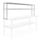 Stainless Steel Commercial Wide Double Overshelf - 72" x 12" - for Prep Table