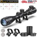 4-16x44 AOE Hunting Rifle Scope Red Green Dual illuminated with Mount & Sunshade