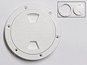 Boat Deck Round Inspection Hatch 6" (Access Panel Cover Water Tight White Plastic)
