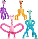 Paquete de 4 tubos sensoriales telescópicos de juguete jirafa para niños y niñas autistas