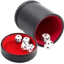 New Double layer Dice Cups New Black PU Leather Red Flannel Dice Cup Bar Game KTV Entertainment