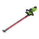 Greenworks Cordless Brushless Hedge Trimmer 24V 70cm Dual Action Blade, Cuts up to 25.4mm Thick Branches and Stems 3200 SPM Without Battery GD24HT70, 3 Year Guarantee