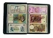 nawkaar9 banknote paper money currency note collection album for 90 notes-Black(Pack of 1)